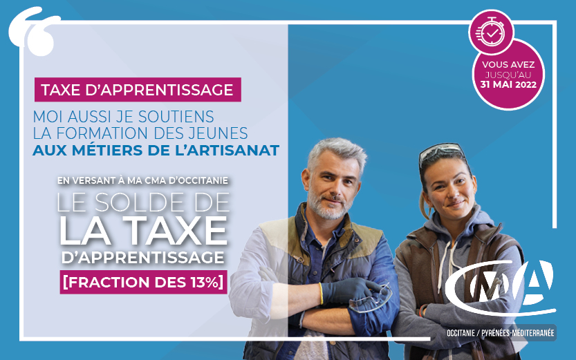 Taxe d’apprentissage 2022: soutenez votre cma du gard