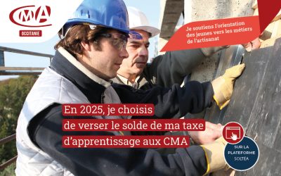Taxe d’apprentissage 2025 : fléchez votre solde vers l’artisanat avec la CMA du Gard