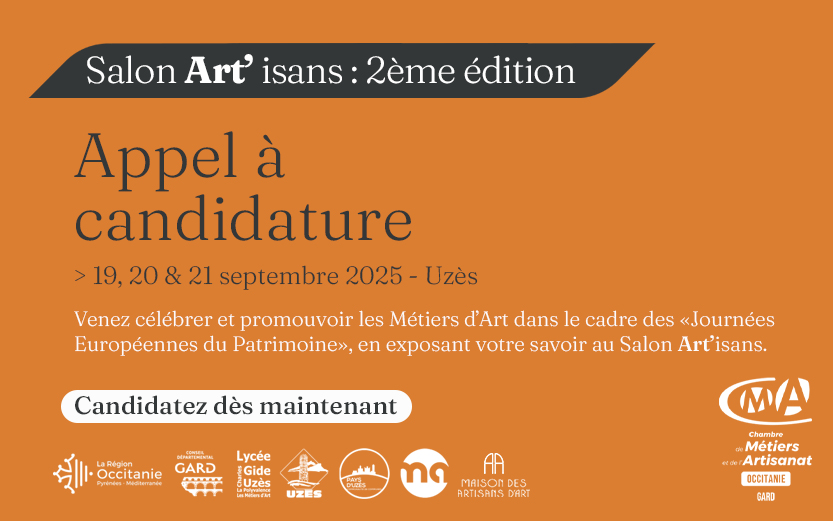 Appel à candidature Salon des Métiers d’Art "Art’isans"