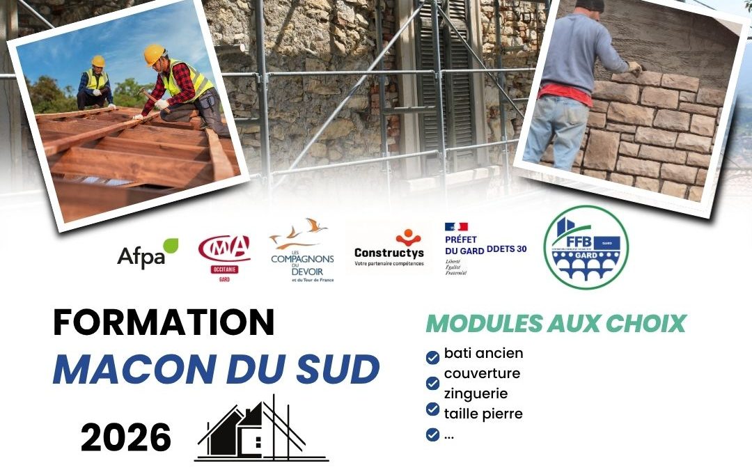 Les Maçons du Sud : un nouveau programme de formation sur mesure pour les entreprises du bâtiment dans le Gard